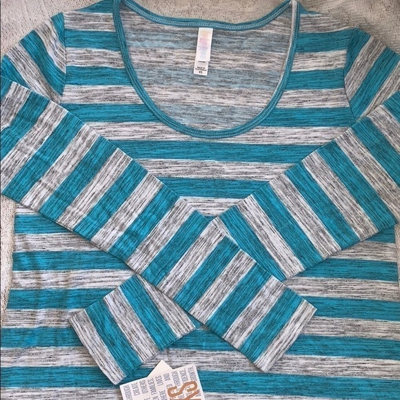 NWT Striped Long Sleeve Tee LuLaRoe Lynnae Size XS - Picture 4 of 9